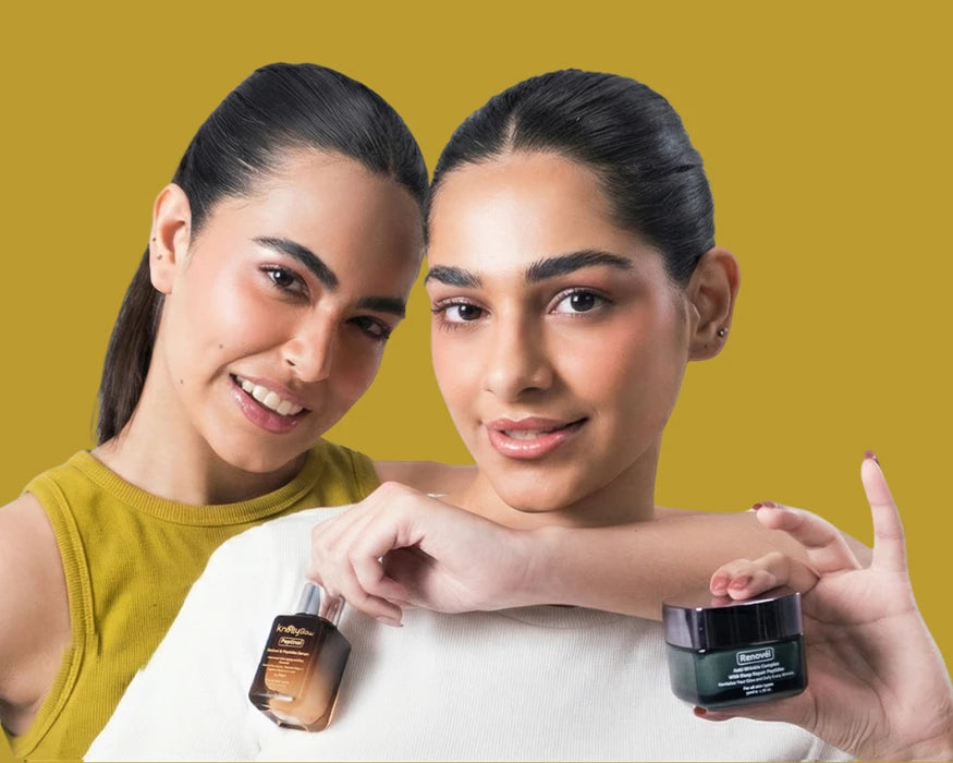 Advanced anti-aging skincare routine featuring retinol peptide serum and overnight repair cream designed to improve skin firmness, smooth wrinkles, and support collagen renewal