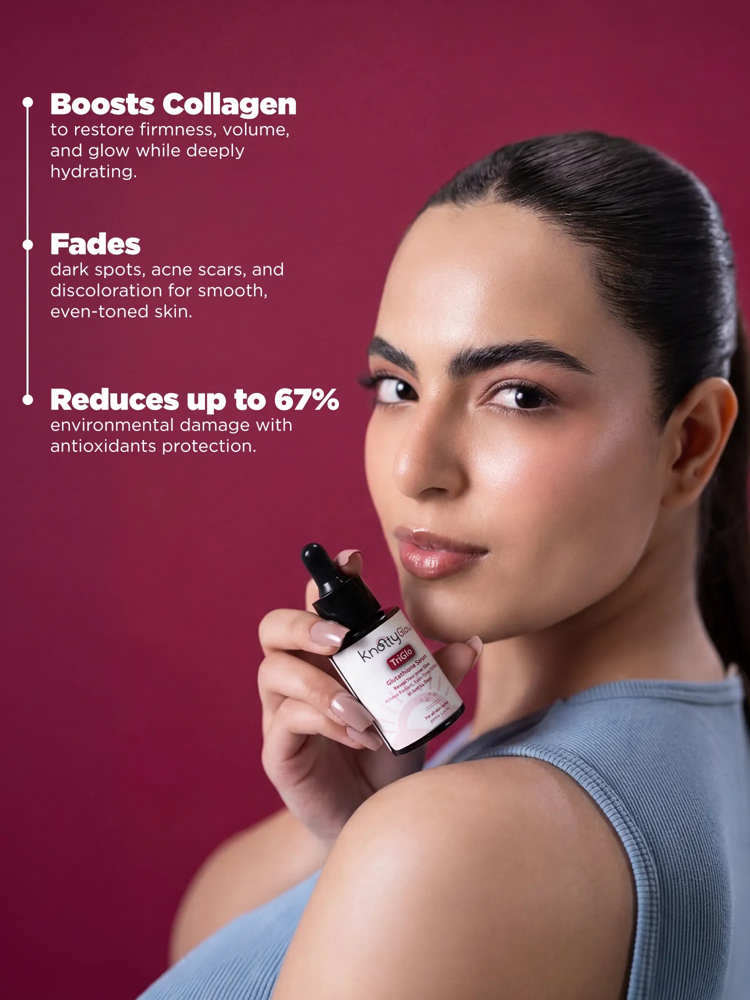 TriGlo Glutathione Serum | Correct Tone | Enhance skin Clarity Knotty Glow TriGlo Glutathione Serum | Correct Tone | Enhance skin Clarity Knotty Glow