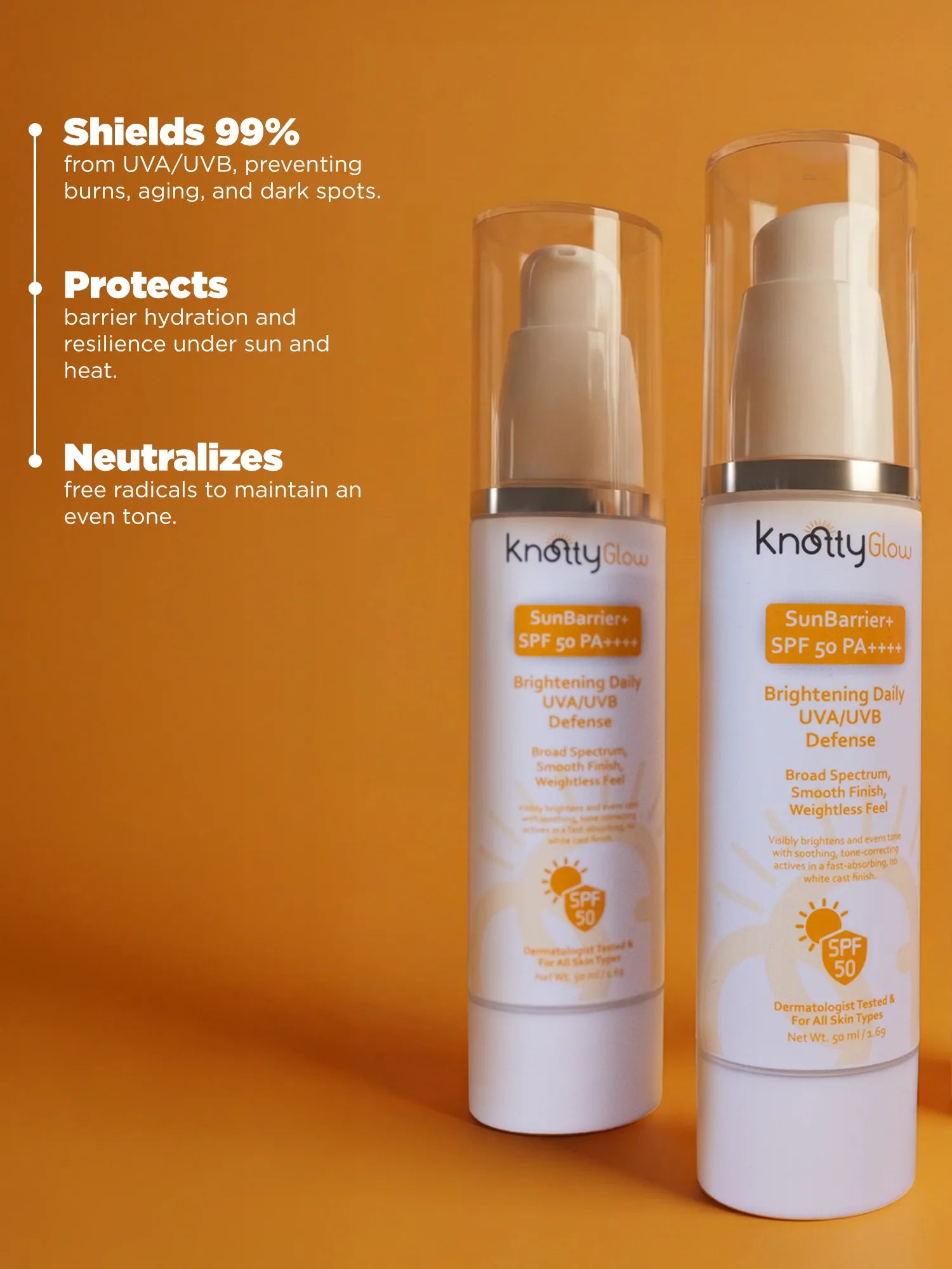 Broad spectrum sunscreen formulated to shield skin from UVA and UVB damage while helping prevent sunburn, pigmentation and premature aging.
