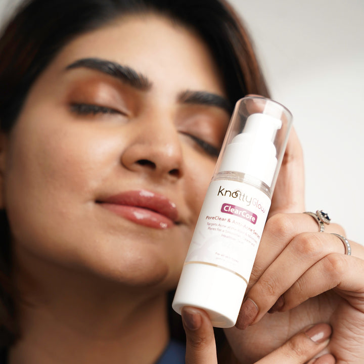 ClearCore Anti-Acne Serum to reduce breakouts and improve skin clarity without irritation.