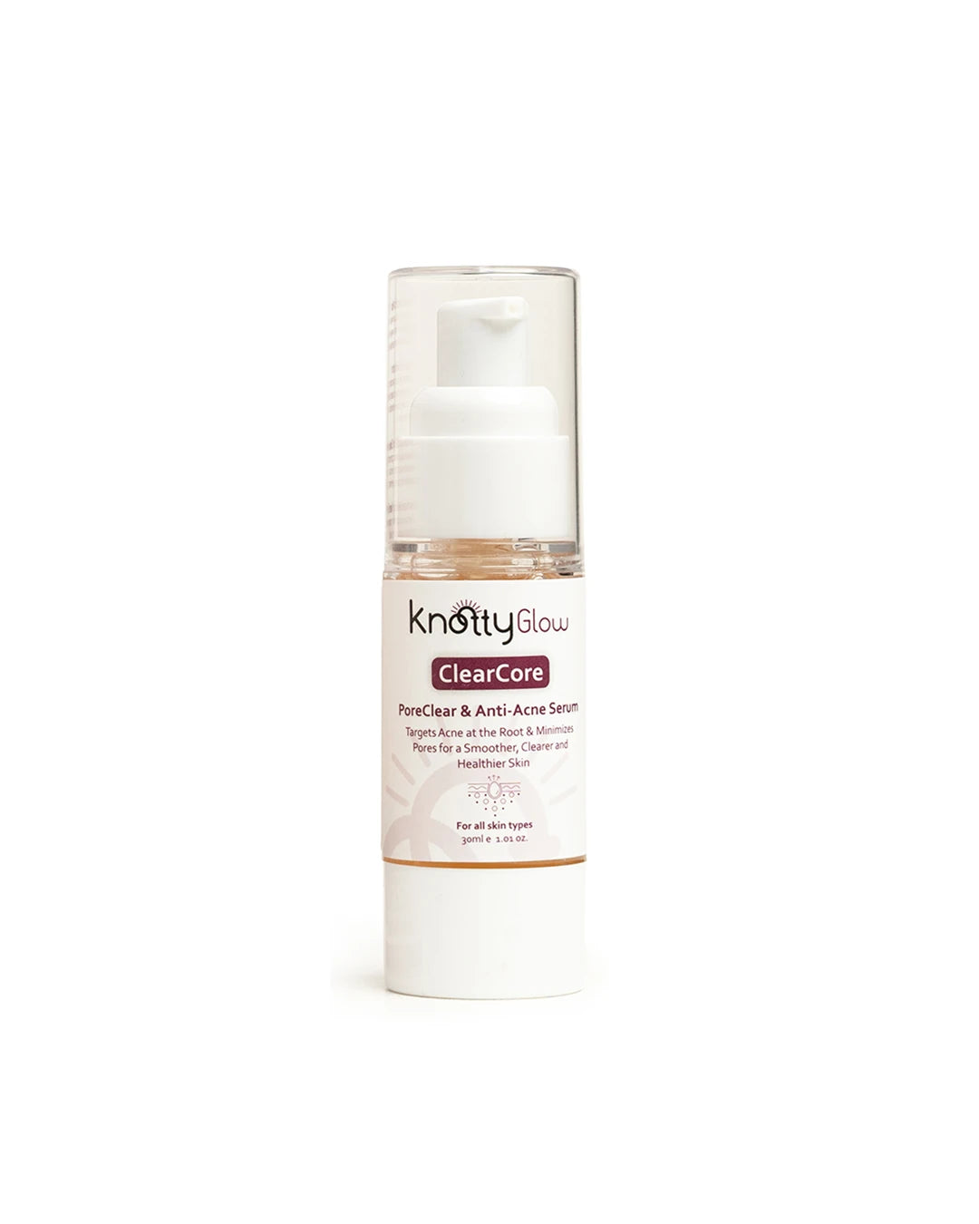 ClearCore PoreClear Anti Acne Serum designed to target clogged pores, excess oil and recurring breakouts without irritation.
