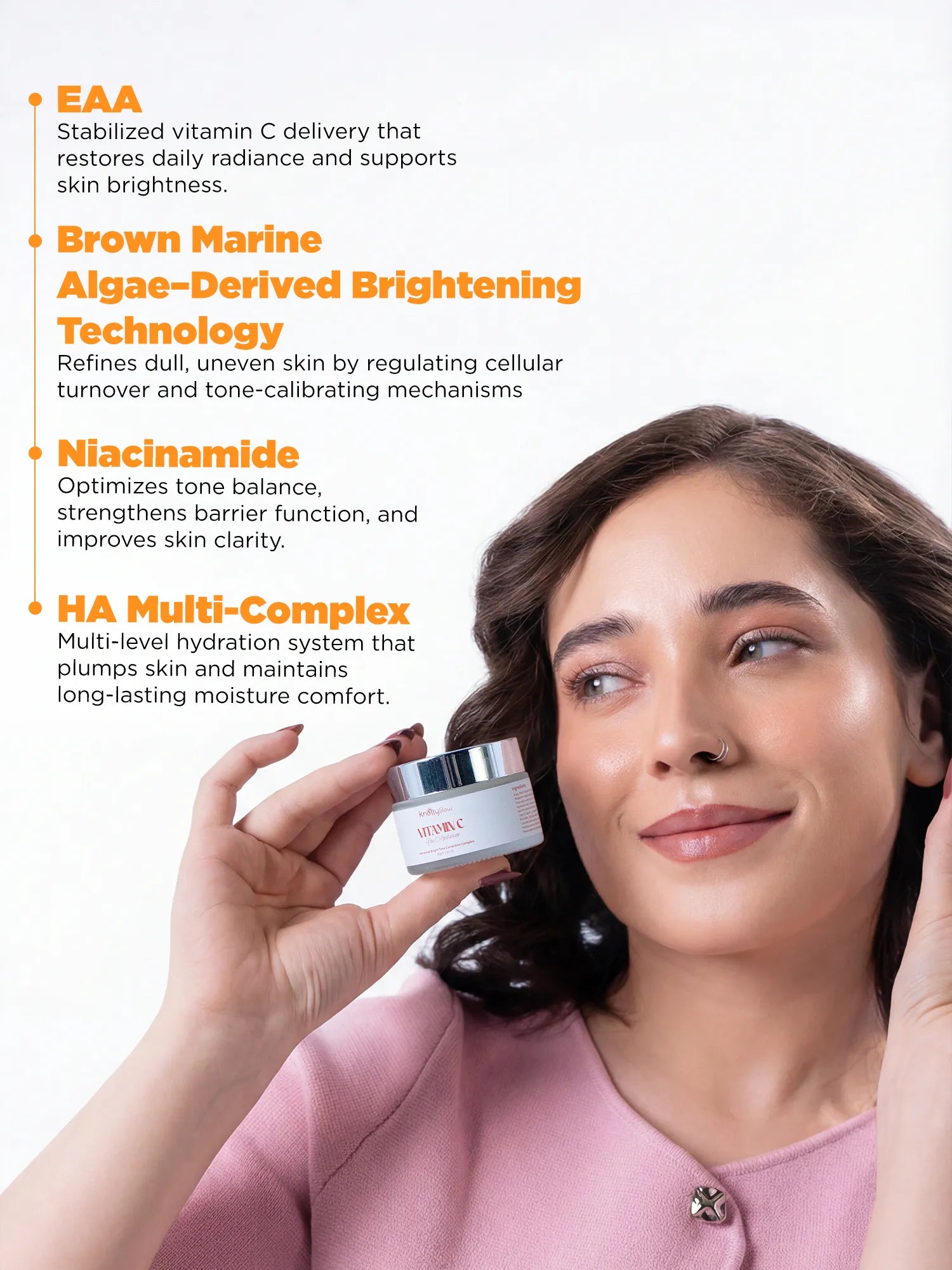 Brightening day cream designed to support collagen production, improve skin firmness and enhance smooth, radiant complexion over time.
