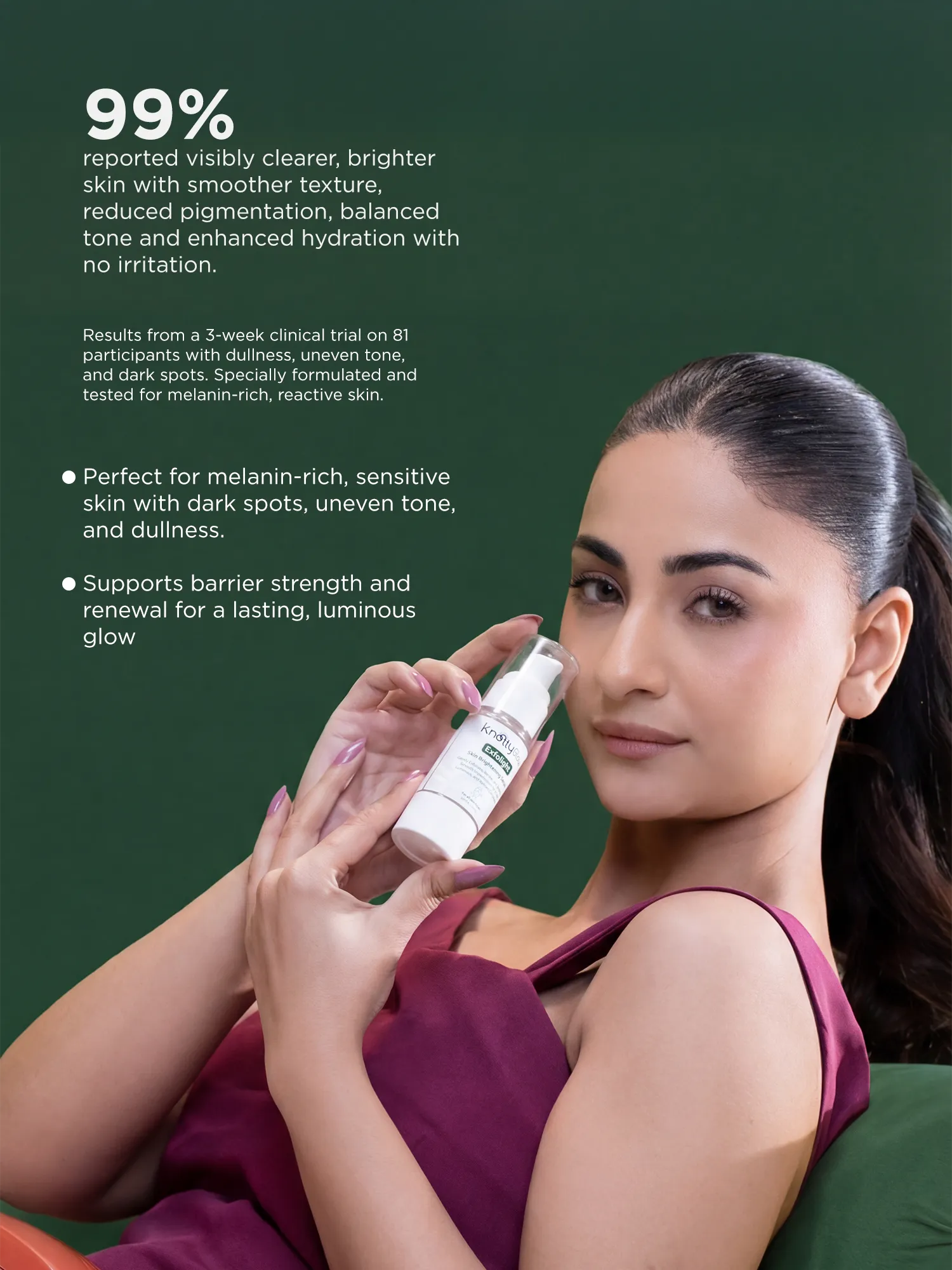 Gentle exfoliating treatment suitable for melanin rich and reactive skin to reduce discoloration and enhance overall luminosity.
