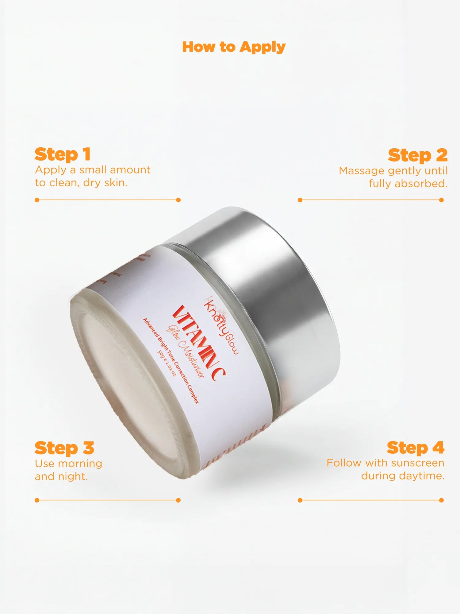 Vitamin C Glow Moisturizer designed to brighten dull skin, support even tone and provide daily antioxidant hydration for healthy looking glow.
