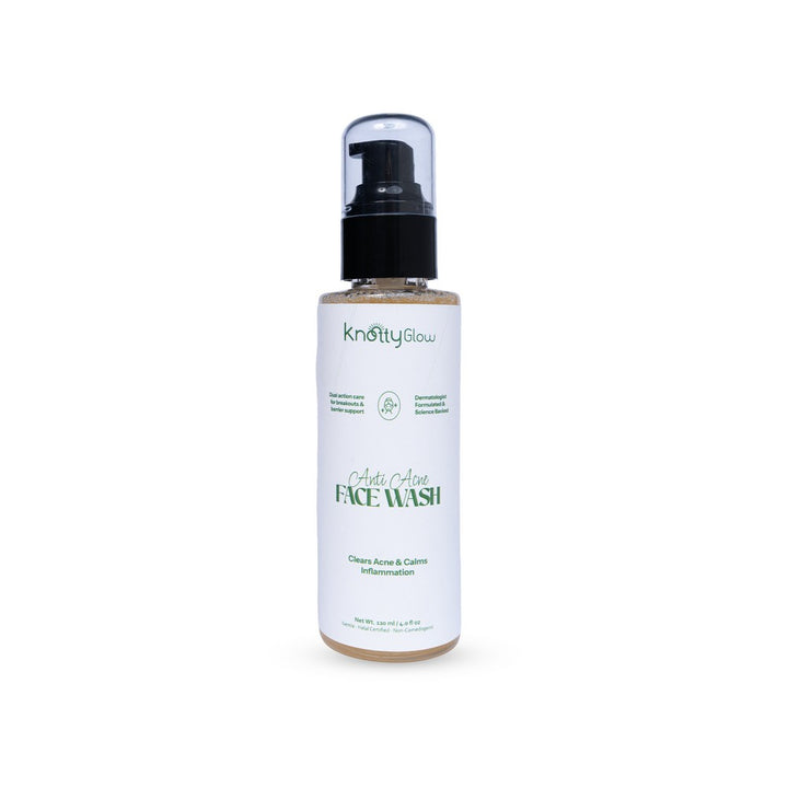 KnottyGlow Anti-Acne Facewash with salicylic acid for breakout control and pore cleansing.