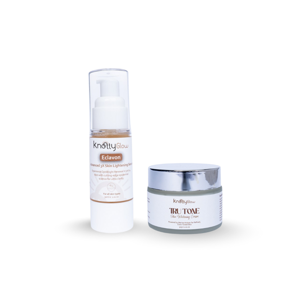 KnottyGlow Spot-Target Duo with TruTone Cream and Eclavon Serum for pigmentation and dark spot correction.