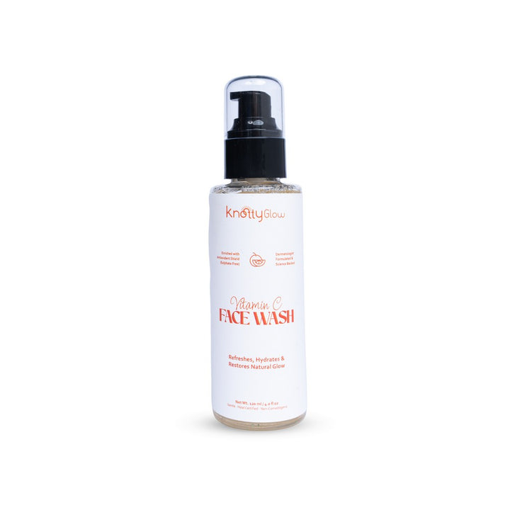KnottyGlow Vitamin C Facewash for brightening, cleansing, and boosting radiance.