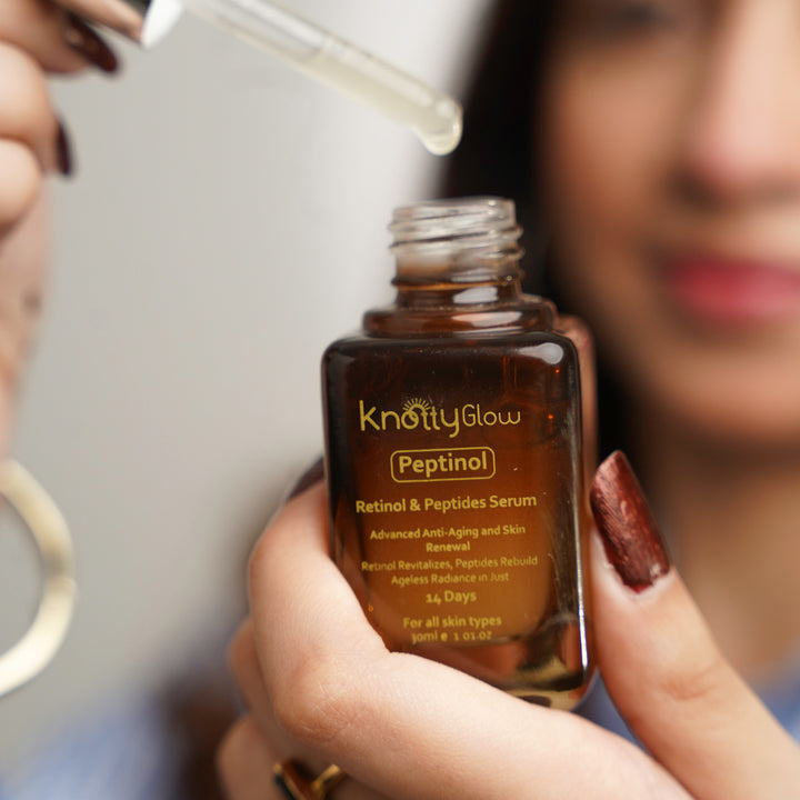 Peptinol Retinol & Peptide Serum for a powerful anti-aging skincare routine to target fine lines and wrinkles.