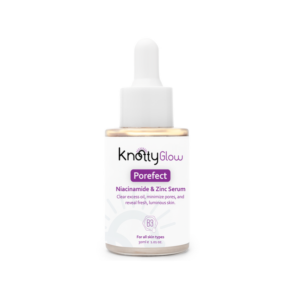 Porefect Niacinamide & Zinc Serum 30ml bottle for minimizing pores, balancing skin, and reducing oiliness.