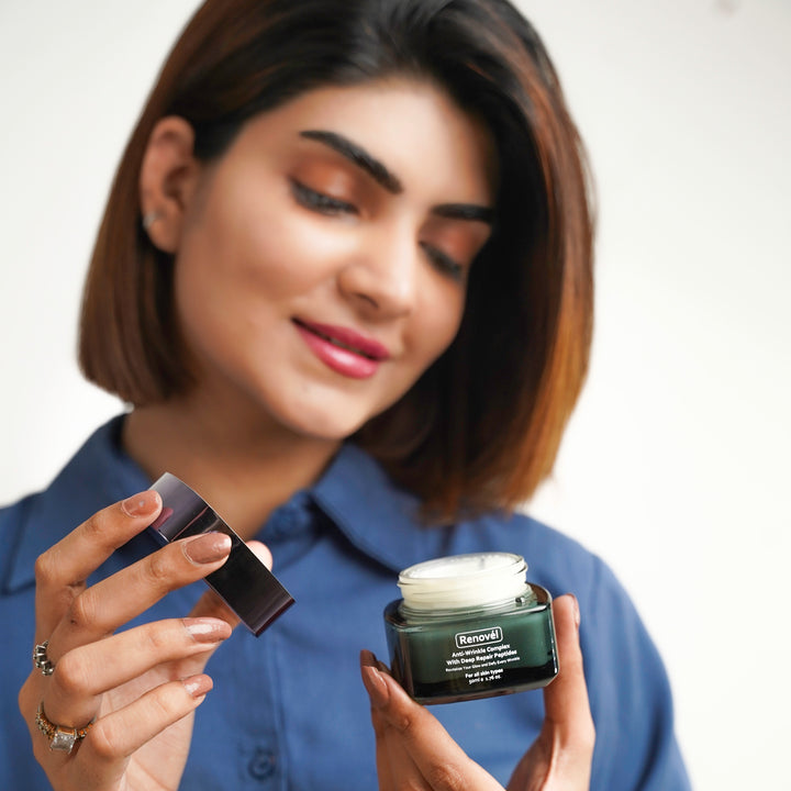 Renovel Anti-Wrinkle Night Cream for reducing wrinkles, firming skin, and boosting collagen overnight.