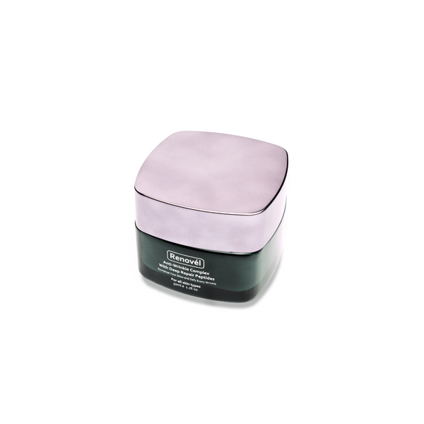 Renovel Anti-Wrinkle Night Cream with multi-peptides and hyaluronic acid for overnight skin repair and rejuvenation.