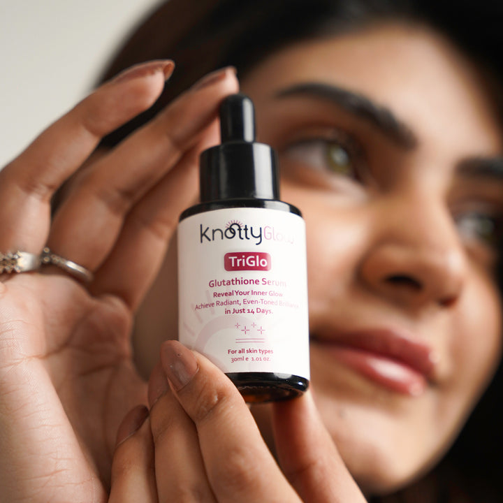TriGlo Glutathione Serum for daily skincare to boost natural glow and fight dullness.