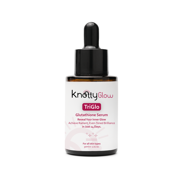 TriGlo Glutathione Serum with glutathione and antioxidants to support skin detoxification and radiance.