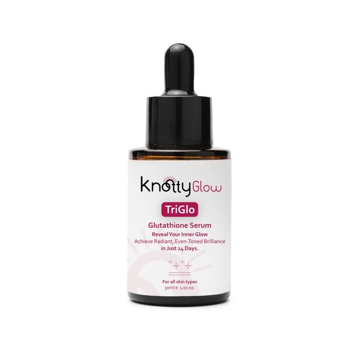 TriGlo Glutathione Serum with glutathione and antioxidants to support skin detoxification and radiance.