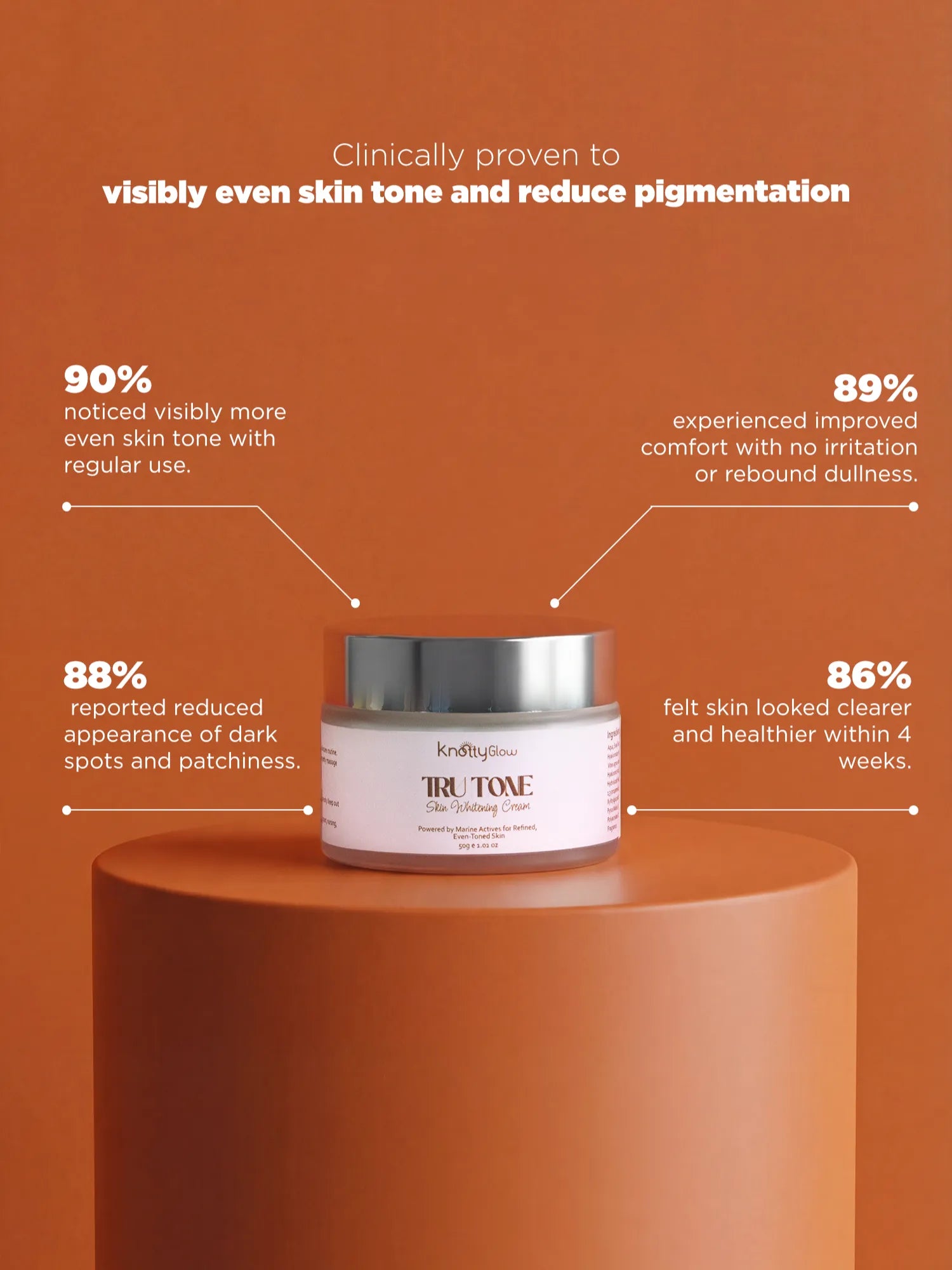 Tone-correcting cream helping improve uneven skin tone and reduce visible dark patches