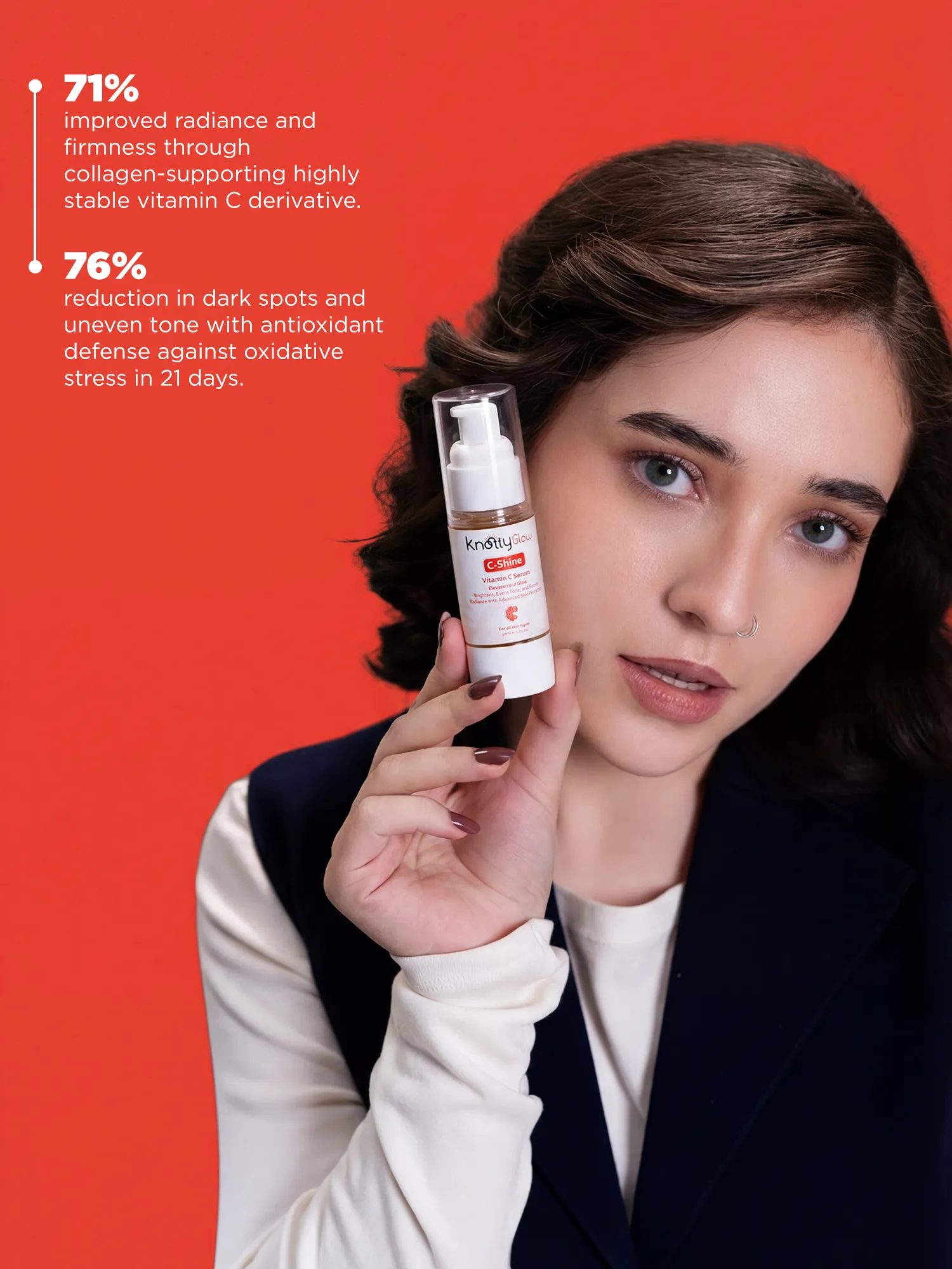 Brightening vitamin C serum formulated to reduce the appearance of dark spots and restore skin radiance.
